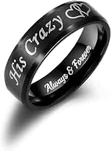 His Crazy Her Weirdo Heart Rings for Couples Always and Forever